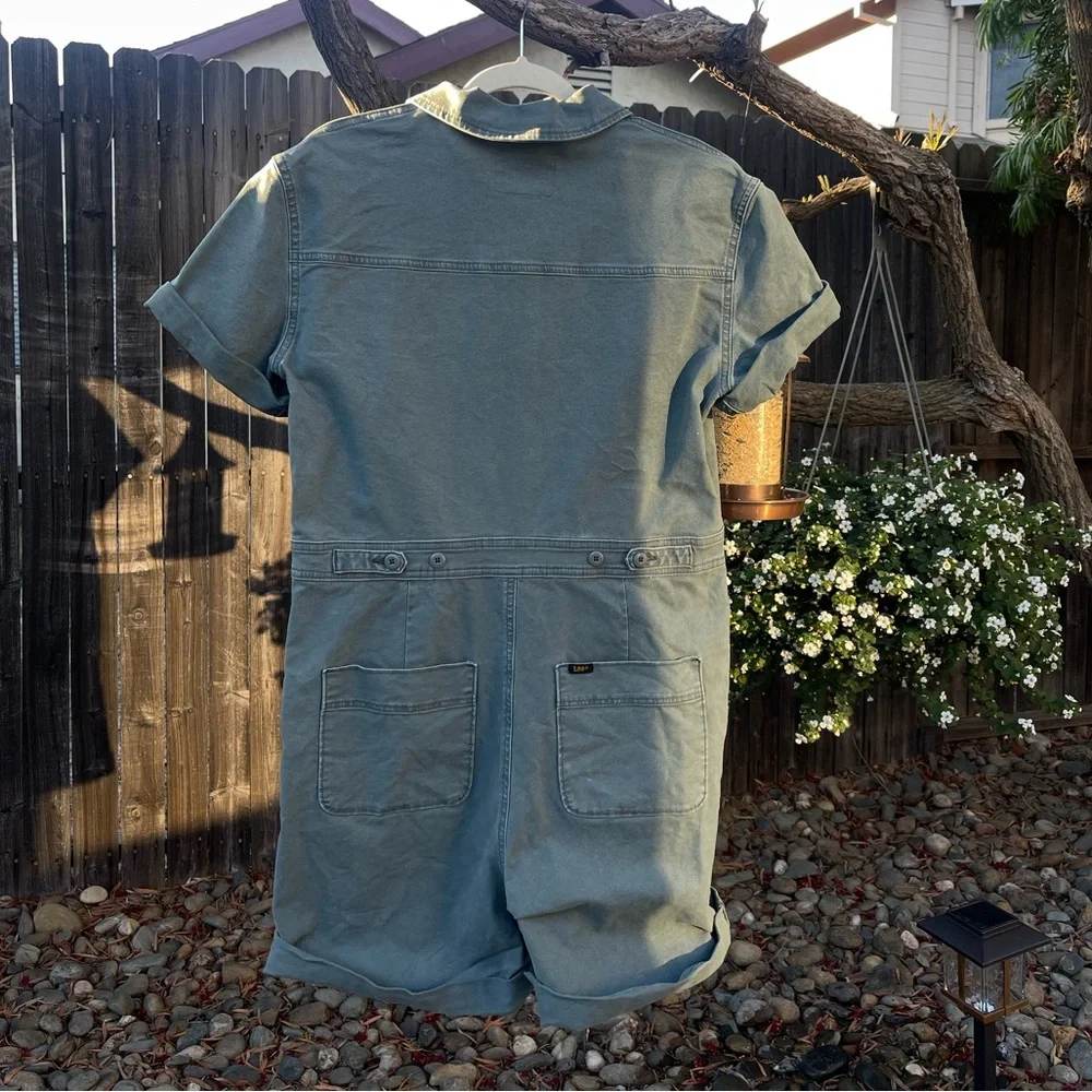 Lee Union Alls Denim Romper in Olive Green Medium - Picture 5 of 10